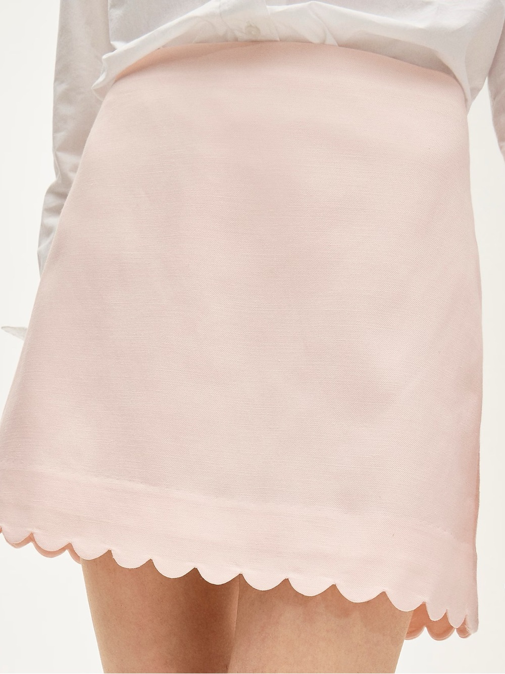 J. Crew Light Pink Scalloped Mini Skirt